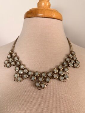 J. Crew Gold-Tone Blue Stone Floral Bib Necklace - Women Jewelry